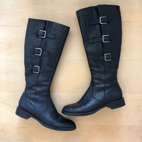 ecco black knee high boots